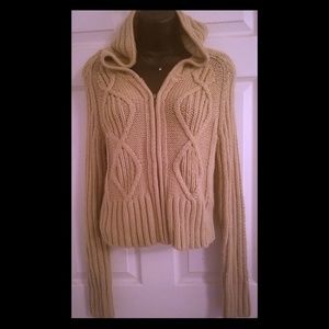 Tan full zip sweater